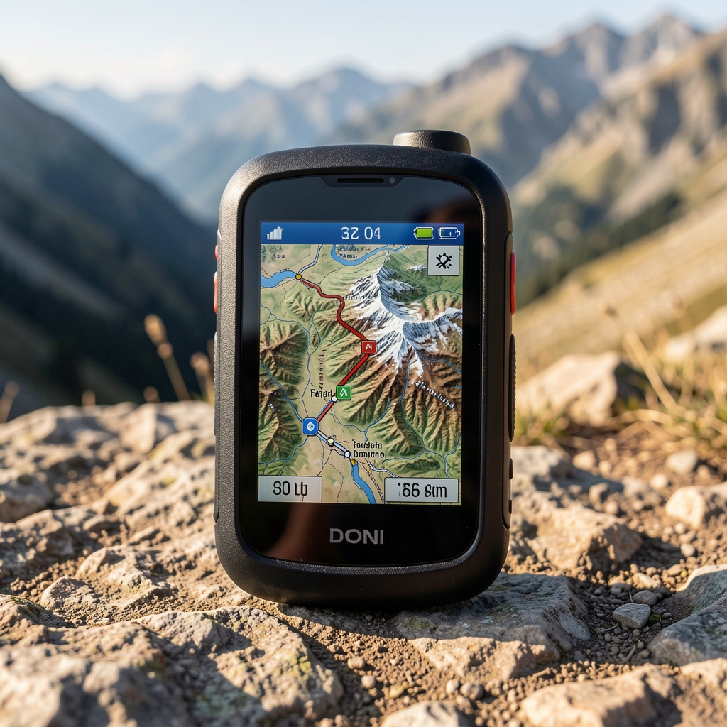 Türkiye trekking rotası için kompakt GPS navigasyon cihazı, topografik harita ekranında dağ rotası gösterimi