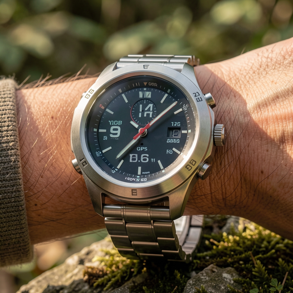 Garmin Fenix 7 Pro Solar outdoor GPS saati, titanyum kasa ve çelik bileklik
