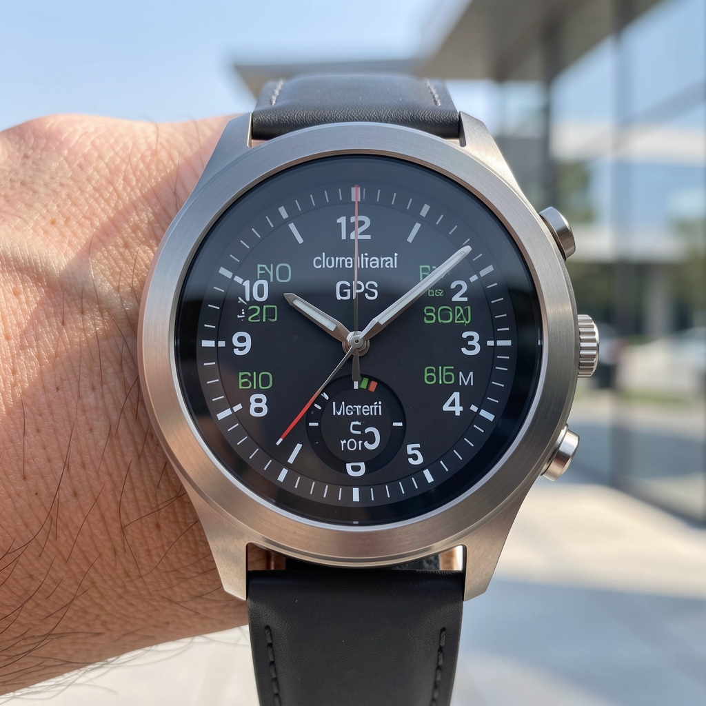 Outdoor saat kadranı GPS konumlandırma ve yükseklik ölçer sensörü yakın çekim